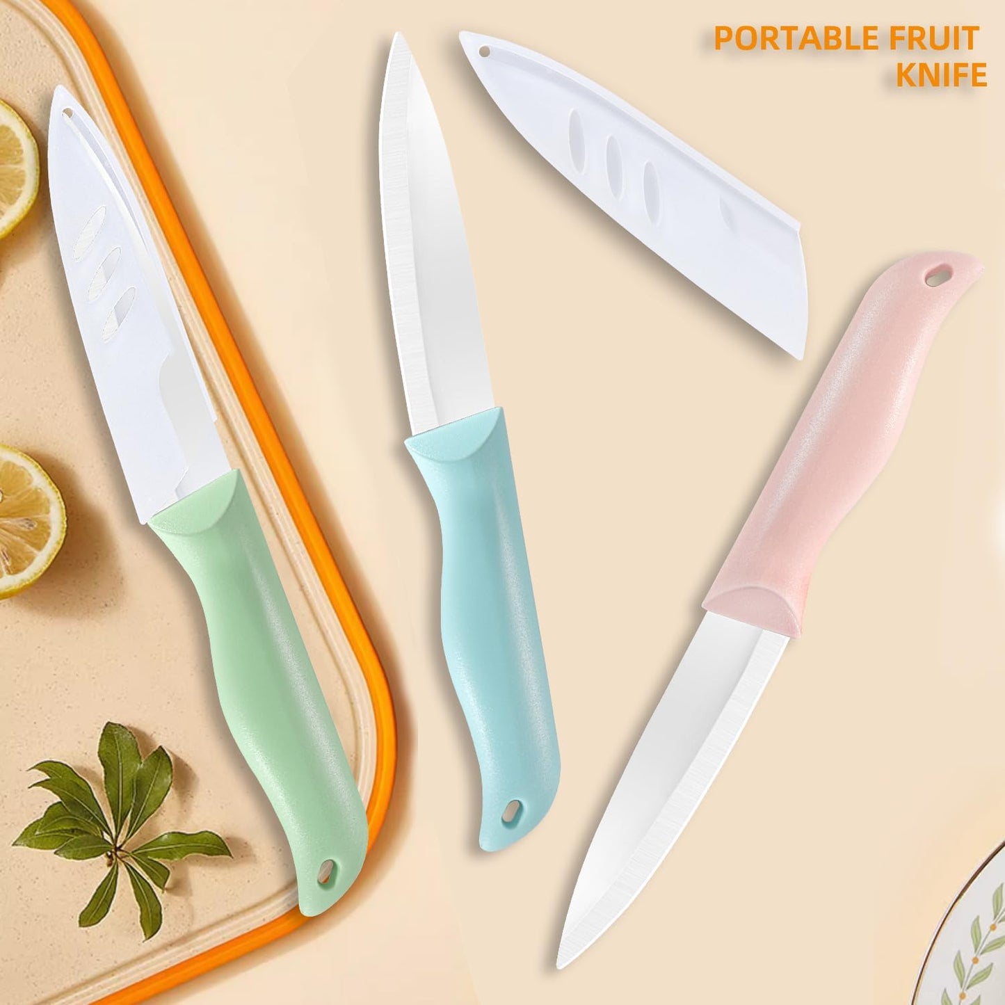 3 Pieces Ceramic Knives set, 4 inch Fruit Knife is Suitable for Most Vegetables, Fruits and Meats