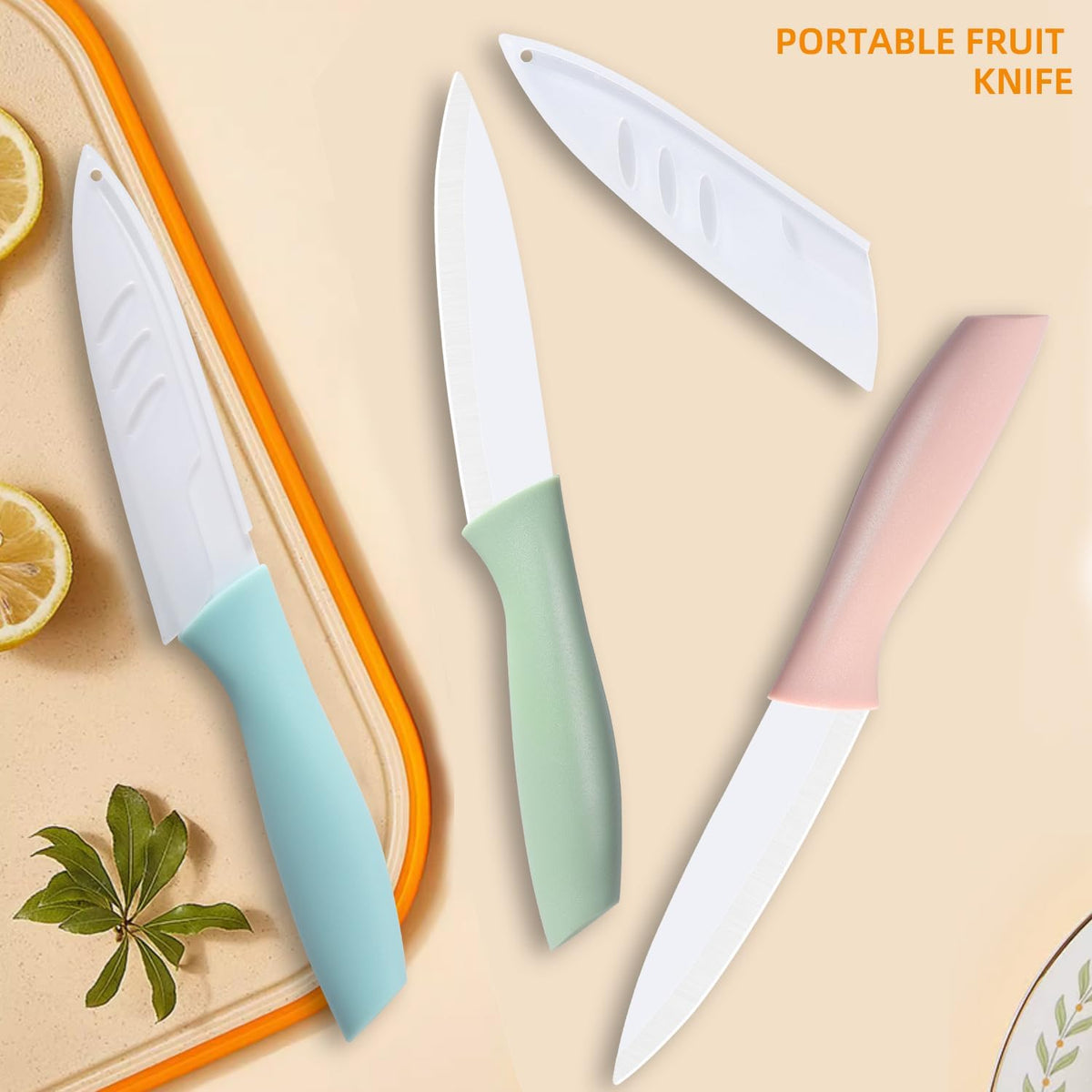 3 Pieces Ceramic Knives set, 4 inch Fruit Knife is Suitable for Most Vegetables, Fruits and Meats