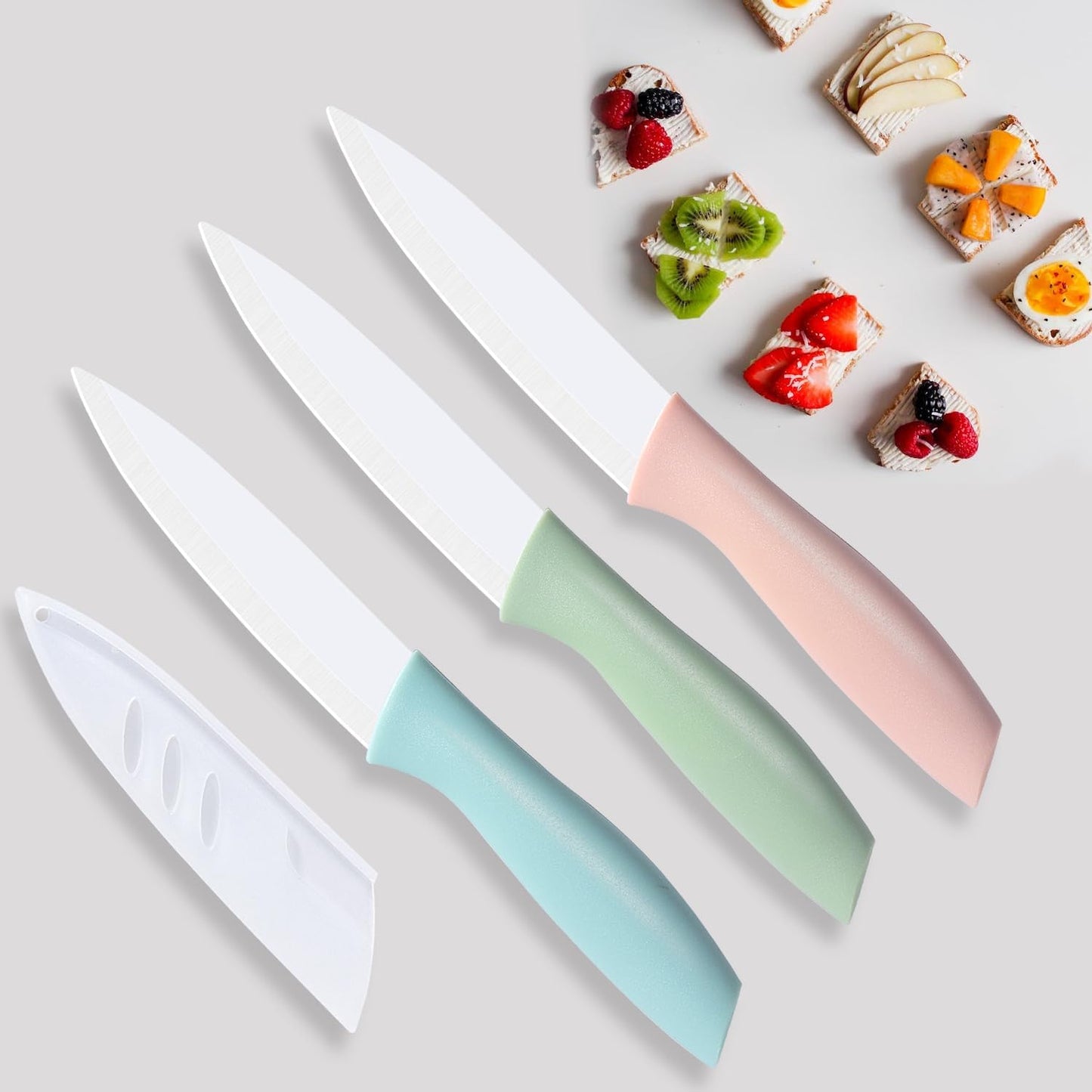 3 Pieces Ceramic Knives set, 4 inch Fruit Knife is Suitable for Most Vegetables, Fruits and Meats