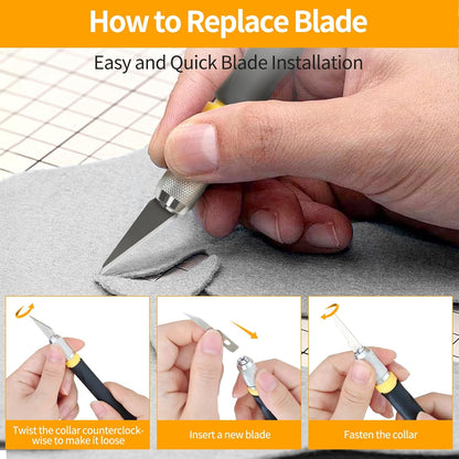 Precision Craft, Hobby, and Exacto Knife Set for Artistic, Scrapbooking, Stencil, Architectural Modeling, Woodworking, and Leatherworking projects - Perfect for Precision Cutting (30pcs)