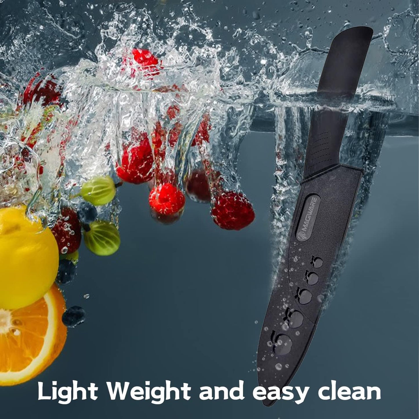 Magiware Ceramic Knives, Ceramic Knife Set with Sheaths Cover -Sharp Longer Never Rust (include 6 Inch Chef Knife, 5inch Utility Knife, and 4 Inch Paring Knife