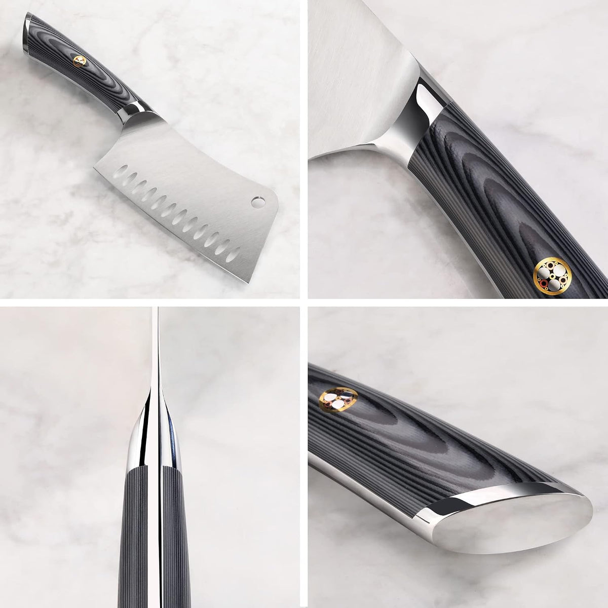 Cangshan NAKA Series 6-inch Meat Cleaver with Sheath, Forged Swedish 14C28N Steel, 503091
