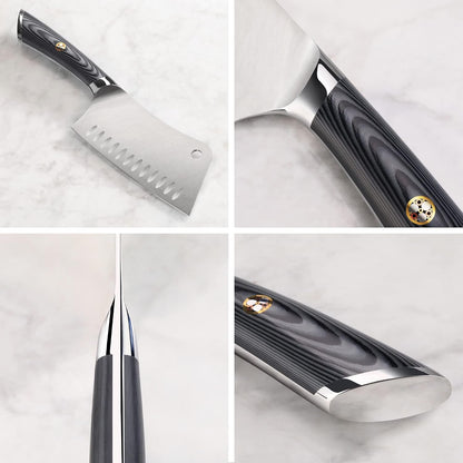 Cangshan NAKA Series 6-inch Meat Cleaver with Sheath, Forged Swedish 14C28N Steel, 503091