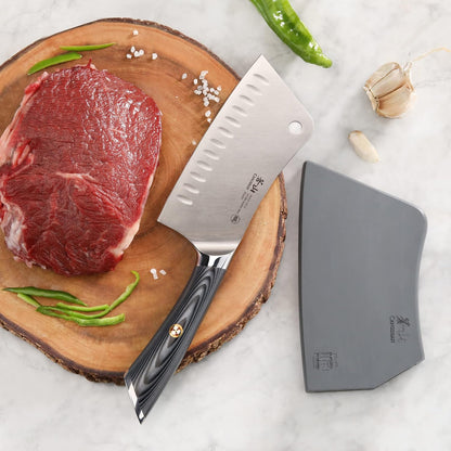 Cangshan NAKA Series 6-inch Meat Cleaver with Sheath, Forged Swedish 14C28N Steel, 503091