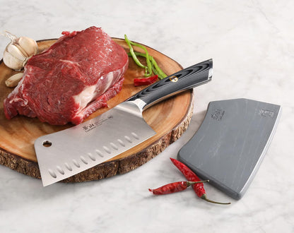 Cangshan NAKA Series 6-inch Meat Cleaver with Sheath, Forged Swedish 14C28N Steel, 503091