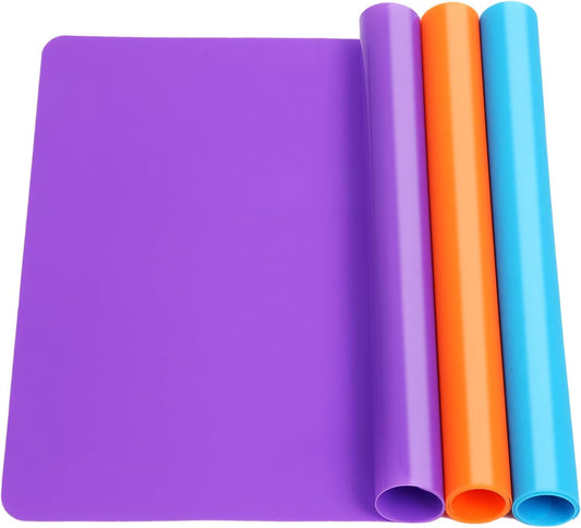3 Pack Silicone Mats for Crafts, Premium Playdough Mat,A3 Size Silicone Sheet, Liquid, Resin Jewelry Casting Molds Mat,15.7 "x11.8" Nonstick & Nonslip Heat-Resistant Table Protector