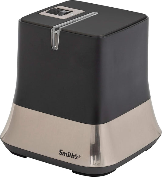 Smith’s 51111 Mesa Diamond Adjustable Electric Knife Sharpener – Black – Abrasive Sharpening Wheel + Blade Guides - Kitchen Gadgets – Quick Blade Sharpening – Compact Design – Straight Edge Blades