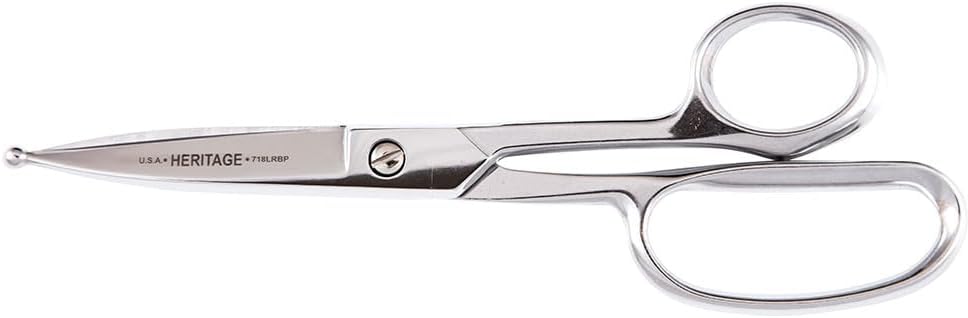 718LRBP Scissors, Made in USA, Heavy Duty Shear with Large Ring and Forged Ball Tips for Poultry Venting, 9-1/8-Inch