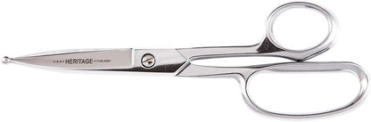 718LRBP Scissors, Made in USA, Heavy Duty Shear with Large Ring and Forged Ball Tips for Poultry Venting, 9-1/8-Inch