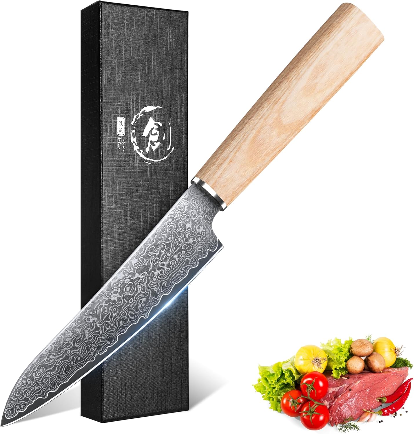 Cleaver Knife for Meat Cutting Butcher Viking Boning Knife | Hand Forged In Fire Chopping Cutter with Sheath Outdoor BBQ Camping Birthday Christmas Chef Gift Idea Men 8.4"