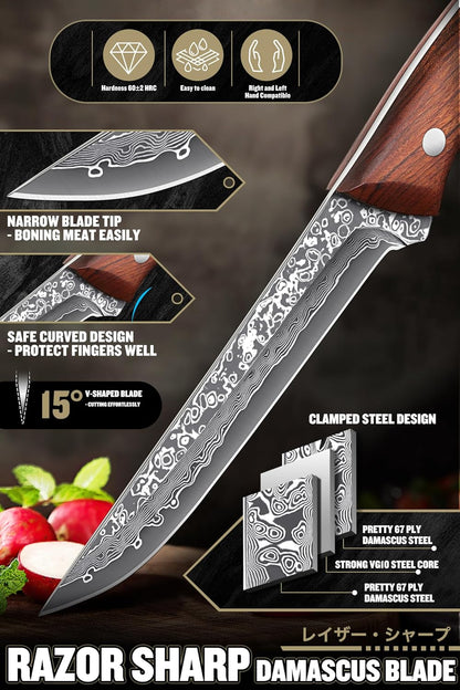 Cleaver Knife for Meat Cutting Butcher Viking Boning Knife | Hand Forged In Fire Chopping Cutter with Sheath Outdoor BBQ Camping Birthday Christmas Chef Gift Idea Men 8.4"