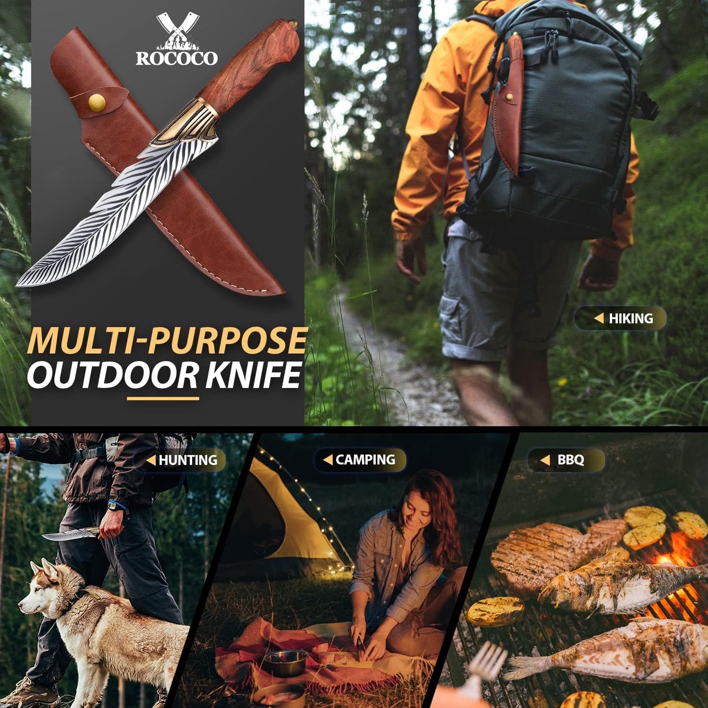 Cleaver Knife for Meat Cutting Butcher Viking Boning Knife | Hand Forged In Fire Chopping Cutter with Sheath Outdoor BBQ Camping Birthday Christmas Chef Gift Idea Men 8.4"