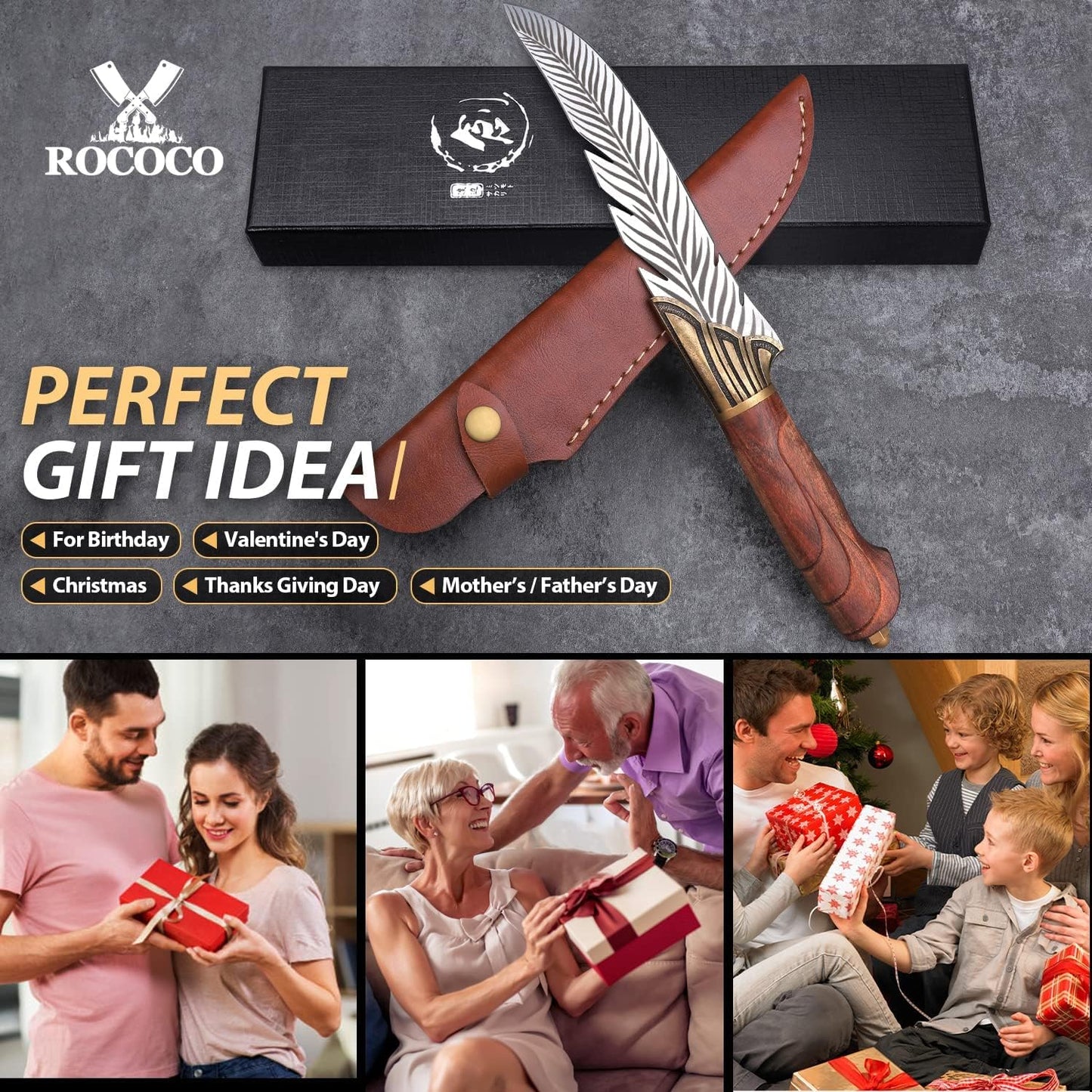 Cleaver Knife for Meat Cutting Butcher Viking Boning Knife | Hand Forged In Fire Chopping Cutter with Sheath Outdoor BBQ Camping Birthday Christmas Chef Gift Idea Men 8.4"