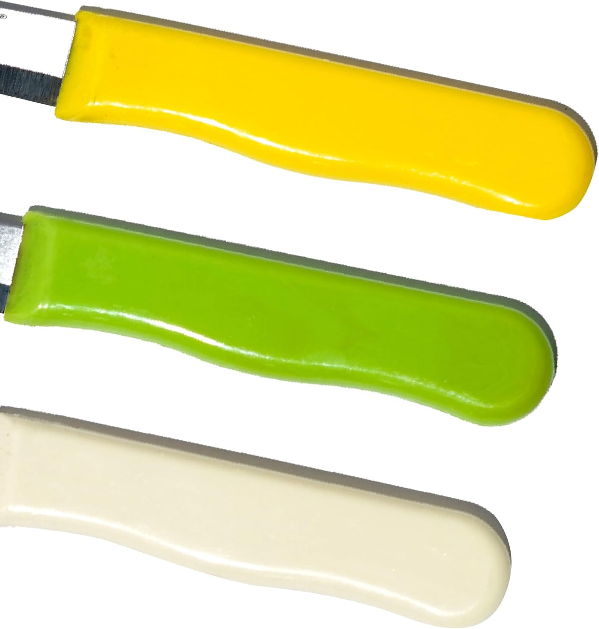 Micro Plus High Carbon Plain Stainless Steel Kitchen Knife Set, Multicolor Plastic Handles, 10 Pack, 420 Grade Blade (Plain)