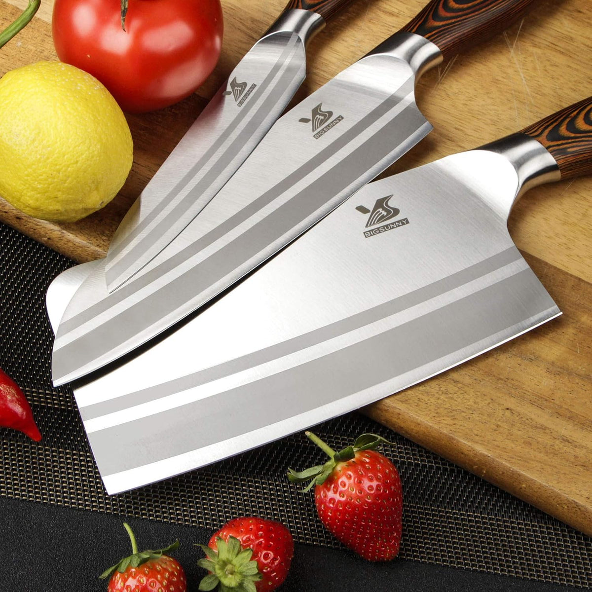Knife Block Set Knife Set with Wooden Block - German Steel Perfect Cutlery Set Gift
