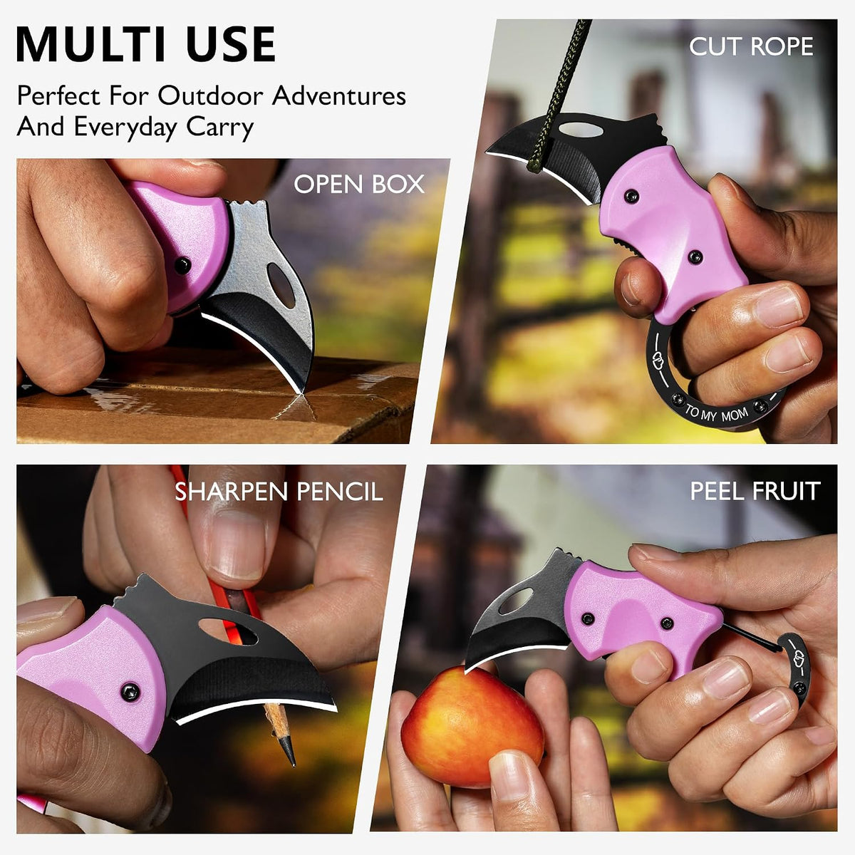 BIRD 3 Pack Pink Pocket Knife for Women