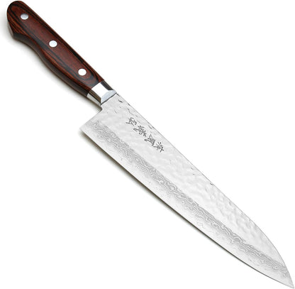 Yoshihiro VG10 16 Layer Hammered Damascus Gyuto Japanese Chefs Knife (7'' (180mm))