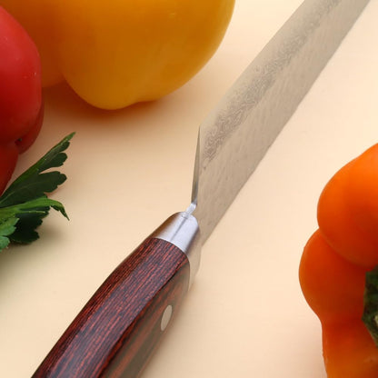 Yoshihiro VG10 16 Layer Hammered Damascus Gyuto Japanese Chefs Knife (7'' (180mm))
