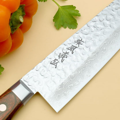 Yoshihiro VG10 16 Layer Hammered Damascus Gyuto Japanese Chefs Knife (7'' (180mm))