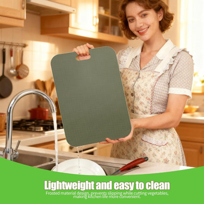 Plastic Cutting Boards Set of 3 for kitchen,Flexible Cutting Mats for Cooking,Non-Slip Cutting Board for Fruit Meat and Vegatables, BPA-Free and Dishwasher Safe with knife (14 in Green/Orange)