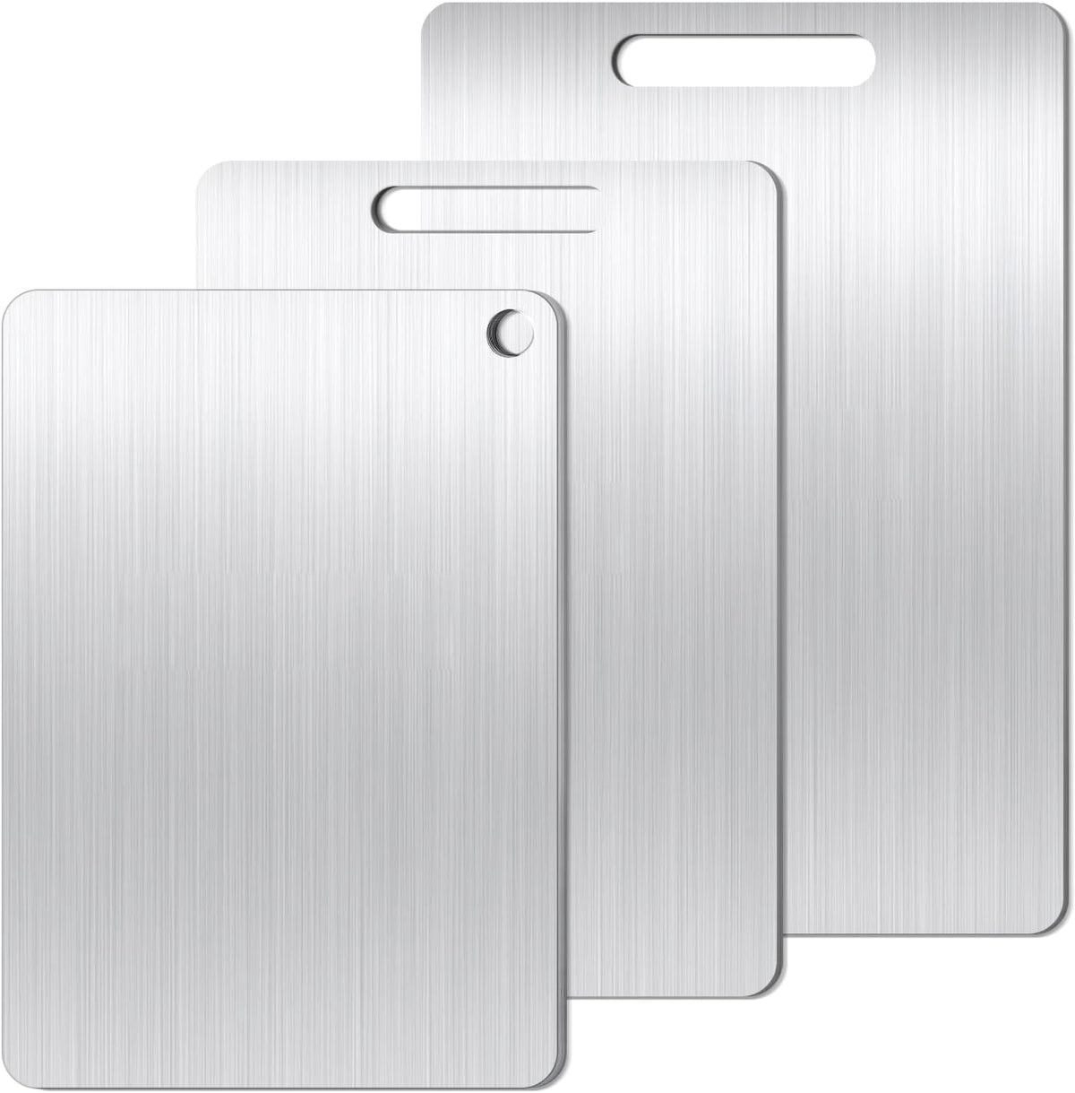 Titanium Cutting Board Set of 1, 18 * 12inches, Titanium Cutting Boards for Kitchen, Food Grade Metal Double Sided Chopping Boards for Kitchen Counter Meat Vegetable Fruit Outdoor Camping