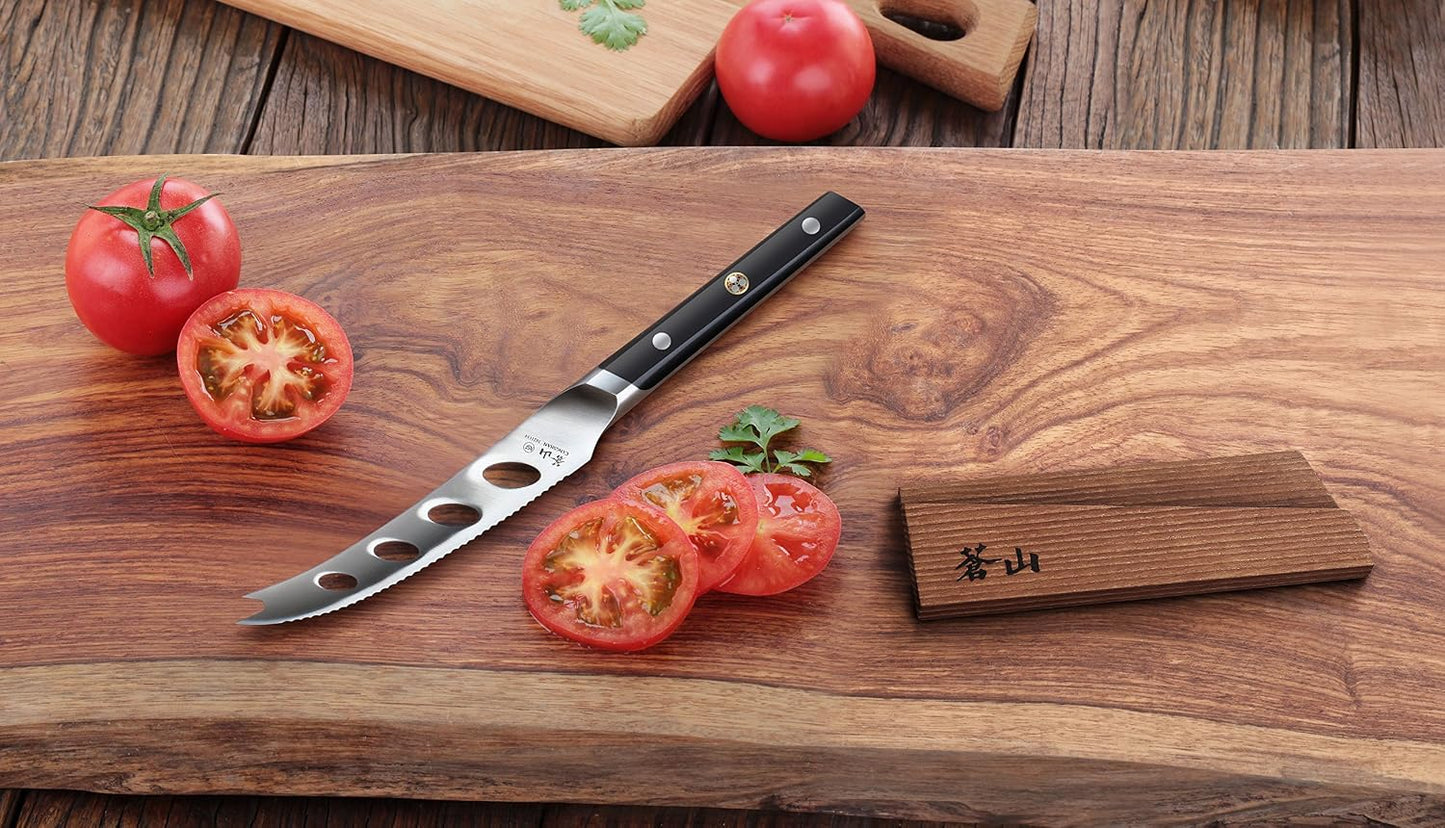 Cangshan TC Series 1021141 Swedish 14C28N Steel Forged 5-Inch Tomato/Cheese Knife and Wood Sheath Set