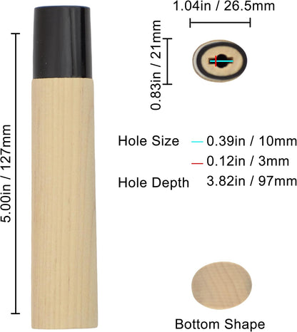 Knife Handle Japanese Chef Repair Natural Wood Replacement (Nakiri-1)
