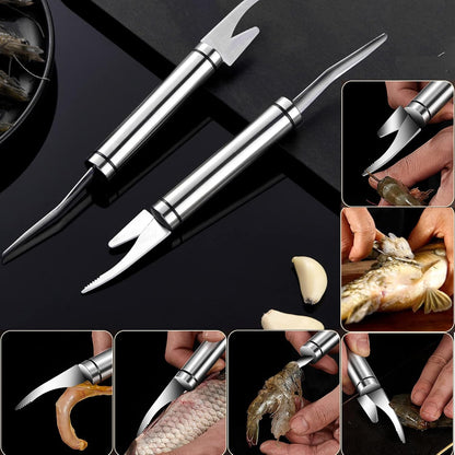 Shrimp Deveiner Tool and Peeler, Toadfish Shrimp Cleaner, 5 in 1 Multifunctional Shrimp Peeler and Deveiner Tool, Oyster Shucking Knife, Ergonomic Non-Slip Grip, Kitchen Essential, 9in