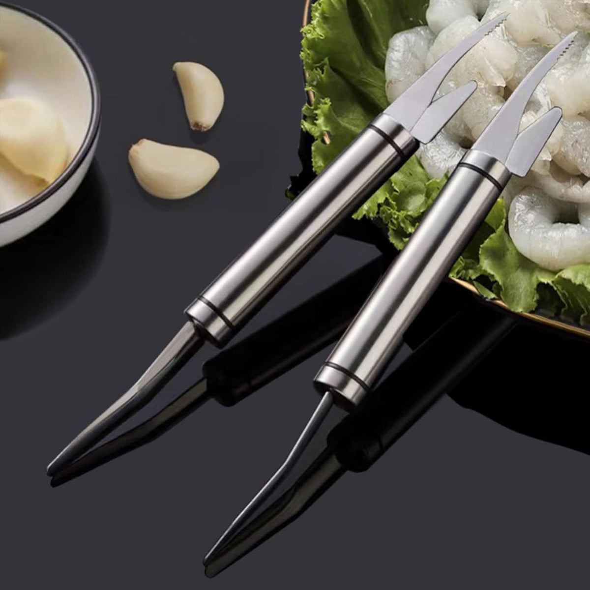 Shrimp Deveiner Tool and Peeler, Toadfish Shrimp Cleaner, 5 in 1 Multifunctional Shrimp Peeler and Deveiner Tool, Oyster Shucking Knife, Ergonomic Non-Slip Grip, Kitchen Essential, 9in