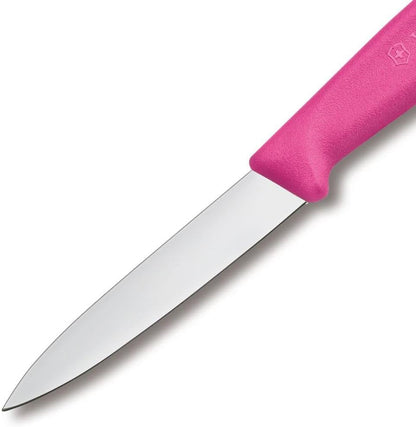 3.25 Inch Swiss Classic Paring Knife with Straight Edge, Spear Point, Pink