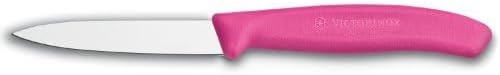 3.25 Inch Swiss Classic Paring Knife with Straight Edge, Spear Point, Pink