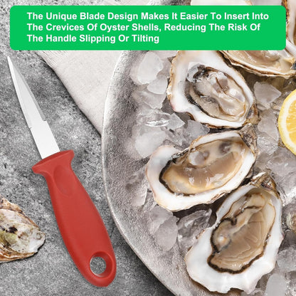 12 Pcs Stainless Steel Oyster Shucking Knife, Oyster Shucking Shell Opener Knife Non-Slip for Shellfish Opening Seafood Restaurants Home Use, Green