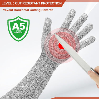 Cut Resistant Sleeves with Gloves, Arm Protection Sleeve HPPE Farmer Gardening Sleeves for Welding, Farming