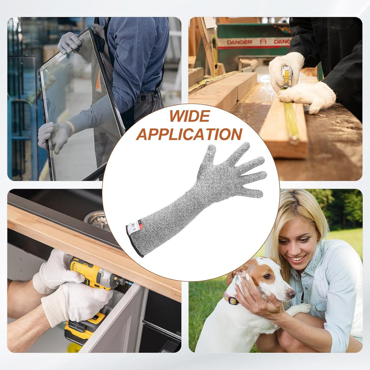 Cut Resistant Sleeves with Gloves, Arm Protection Sleeve HPPE Farmer Gardening Sleeves for Welding, Farming