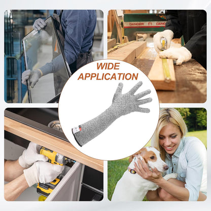 Cut Resistant Sleeves with Gloves, Arm Protection Sleeve HPPE Farmer Gardening Sleeves for Welding, Farming