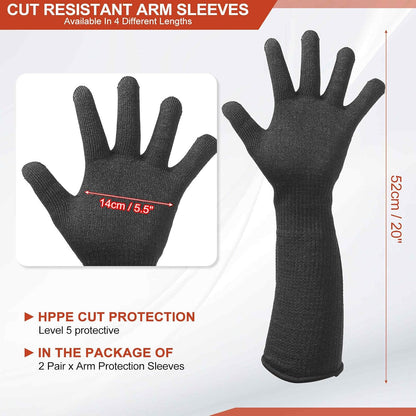 Cut Resistant Sleeves with Gloves, Arm Protection Sleeve HPPE Farmer Gardening Sleeves for Welding, Farming