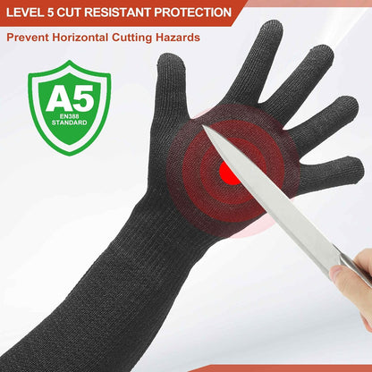 Cut Resistant Sleeves with Gloves, Arm Protection Sleeve HPPE Farmer Gardening Sleeves for Welding, Farming