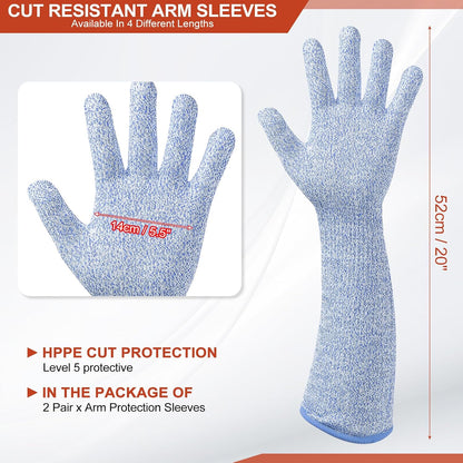 Cut Resistant Sleeves with Gloves, Arm Protection Sleeve HPPE Farmer Gardening Sleeves for Welding, Farming