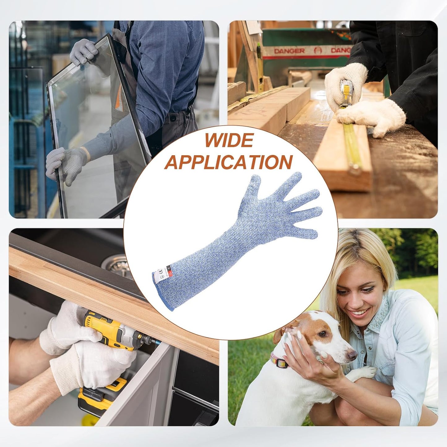 Cut Resistant Sleeves with Gloves, Arm Protection Sleeve HPPE Farmer Gardening Sleeves for Welding, Farming