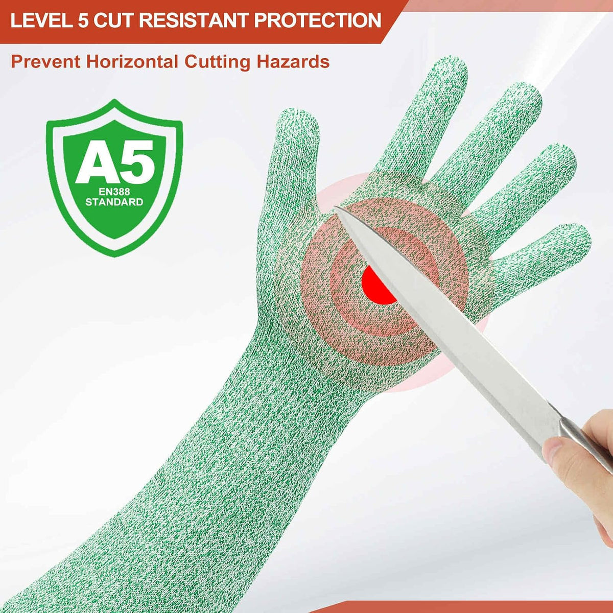 Cut Resistant Sleeves with Gloves, Arm Protection Sleeve HPPE Farmer Gardening Sleeves for Welding, Farming