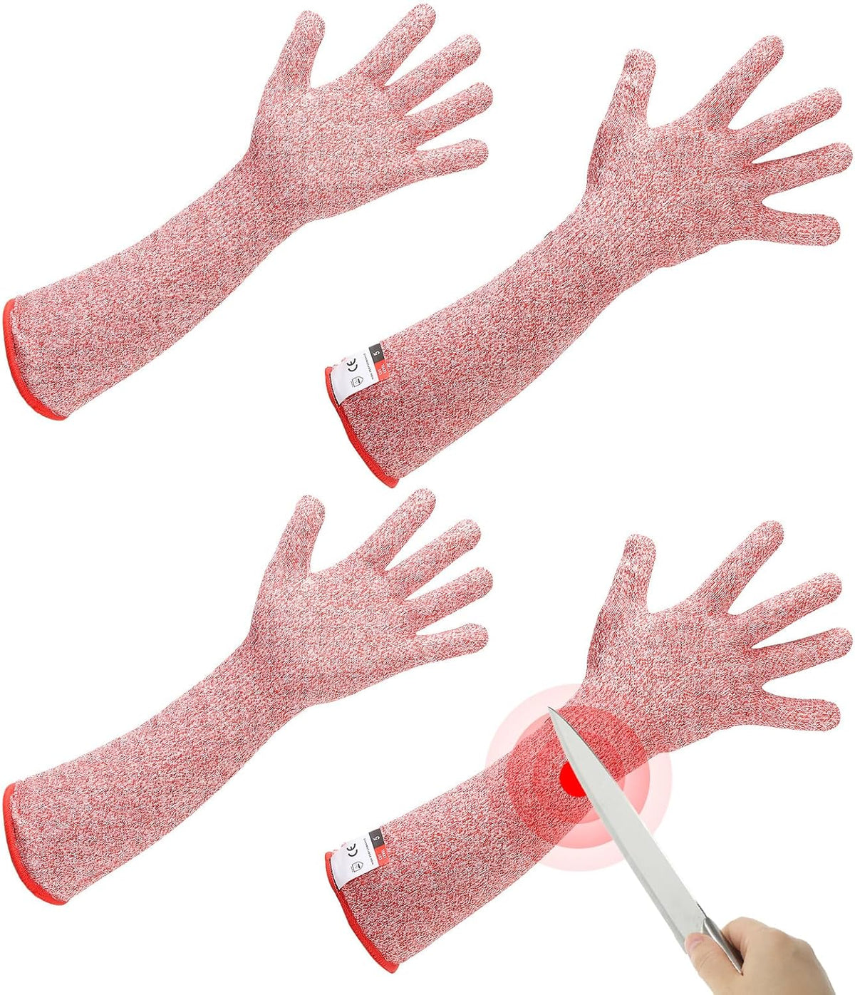 Cut Resistant Sleeves with Gloves, Arm Protection Sleeve HPPE Farmer Gardening Sleeves for Welding, Farming