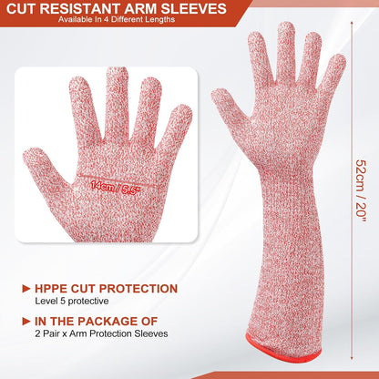 Cut Resistant Sleeves with Gloves, Arm Protection Sleeve HPPE Farmer Gardening Sleeves for Welding, Farming