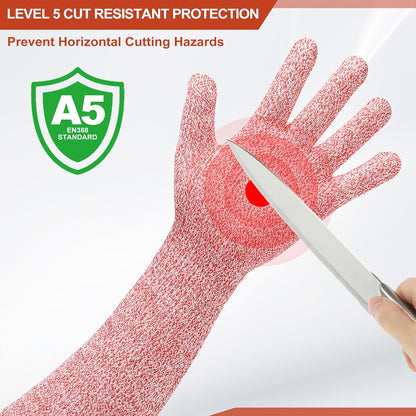 Cut Resistant Sleeves with Gloves, Arm Protection Sleeve HPPE Farmer Gardening Sleeves for Welding, Farming