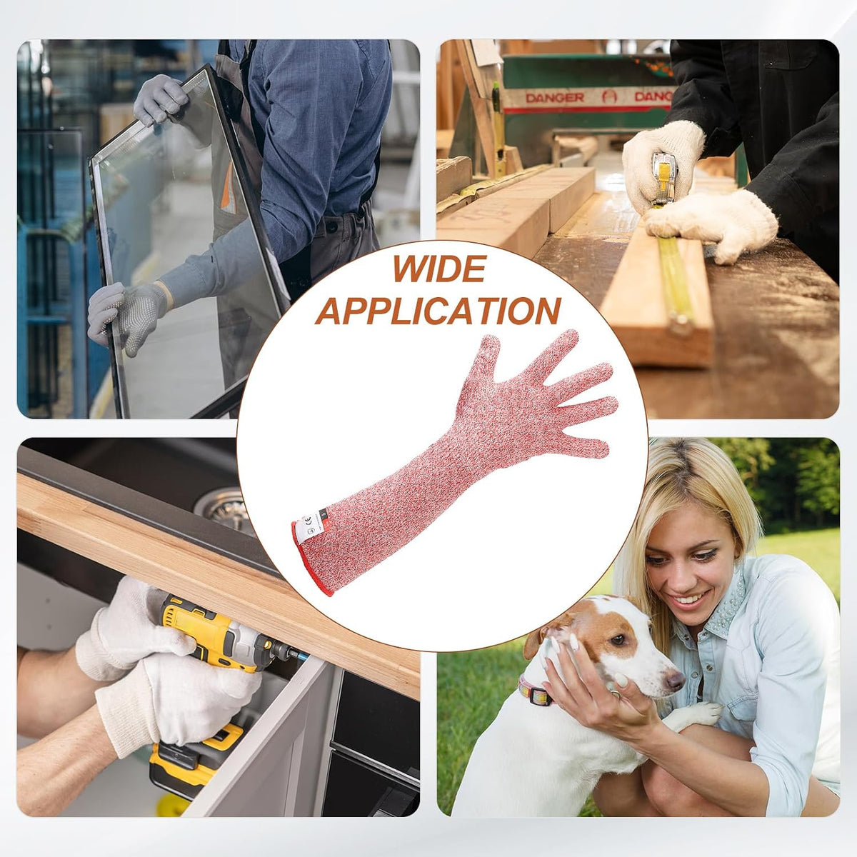 Cut Resistant Sleeves with Gloves, Arm Protection Sleeve HPPE Farmer Gardening Sleeves for Welding, Farming