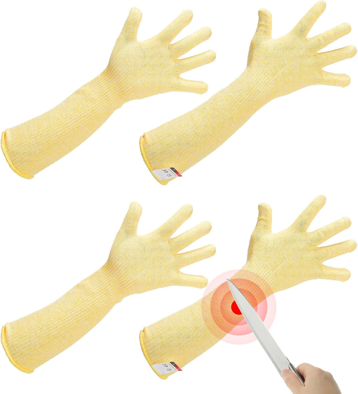 Cut Resistant Sleeves with Gloves, Arm Protection Sleeve HPPE Farmer Gardening Sleeves for Welding, Farming