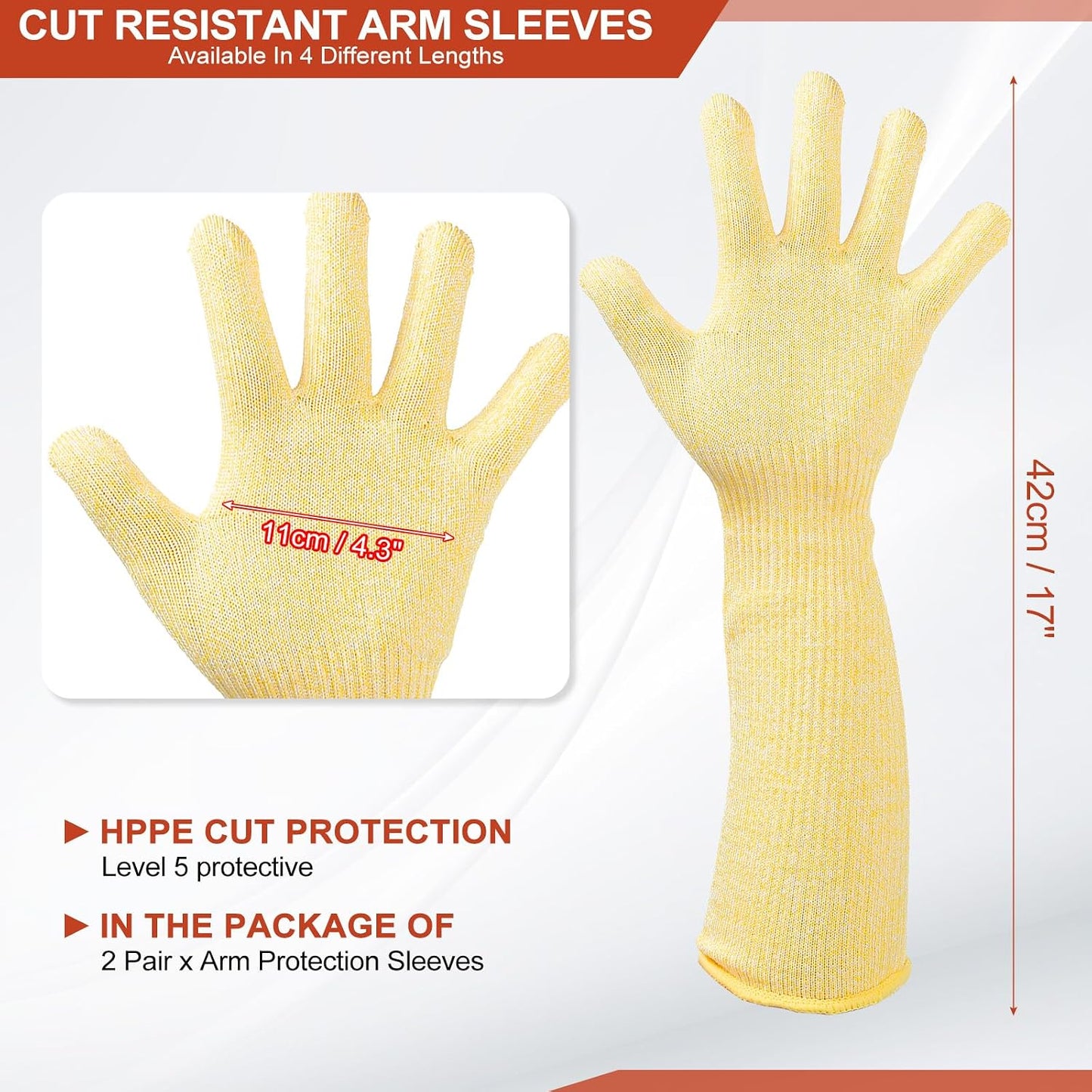 Cut Resistant Sleeves with Gloves, Arm Protection Sleeve HPPE Farmer Gardening Sleeves for Welding, Farming