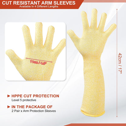 Cut Resistant Sleeves with Gloves, Arm Protection Sleeve HPPE Farmer Gardening Sleeves for Welding, Farming
