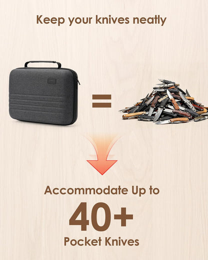 Knife Case for 40+ Pocket Knives, Display Collection, Folding Knife Holder | Butterfly Knives Storage Organizer, Multi-purpose Storage Box for Knife Collection and Display, Only Case