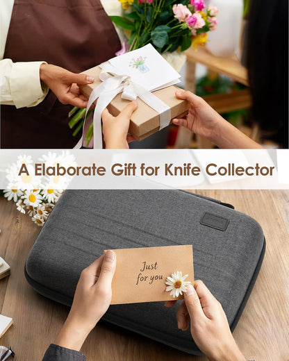 Knife Case for 40+ Pocket Knives, Display Collection, Folding Knife Holder | Butterfly Knives Storage Organizer, Multi-purpose Storage Box for Knife Collection and Display, Only Case