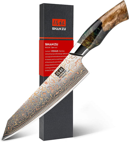 Damascus Chef Knife 8 inch, Japanese Kitchen Knives
